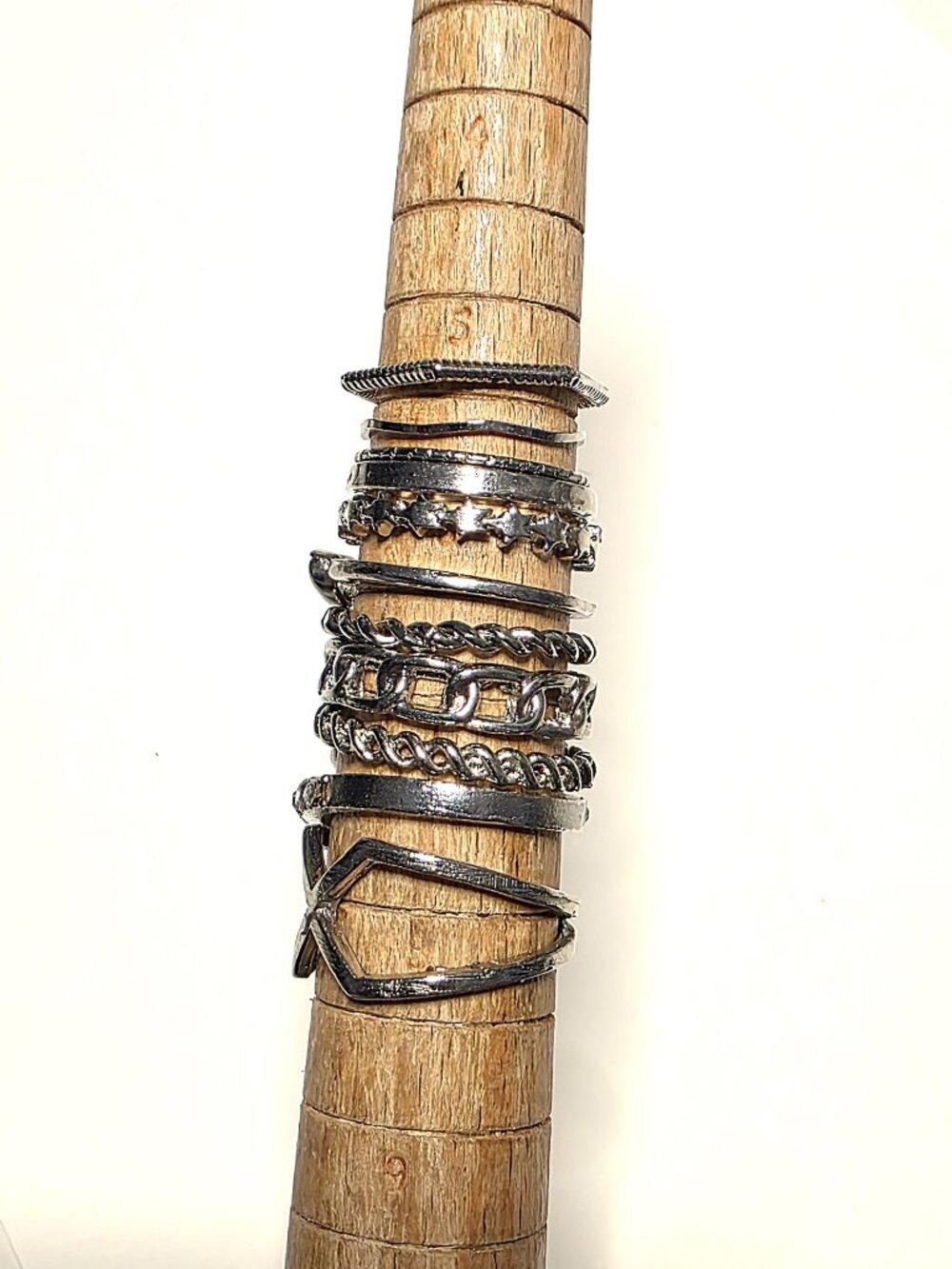 Silver-tone stacking ring bundle - Picture 3 of 8